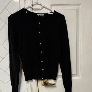 Black Button-Up Women's Sweater